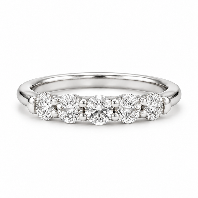 0.75ctw Round Diamond Five-Stone Band (3.5mm)