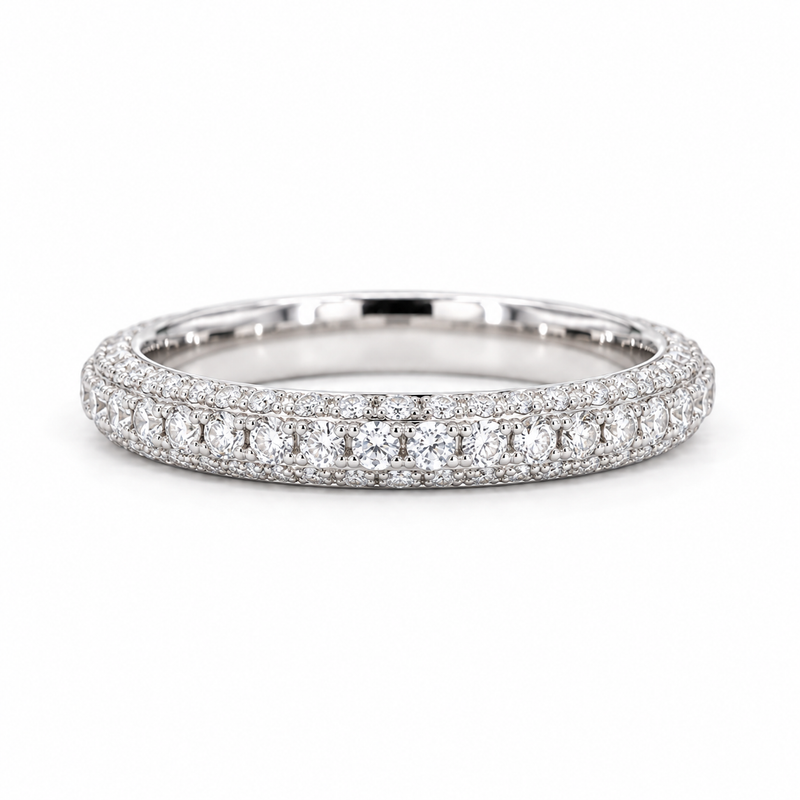 1.20ctw Three-Row Diamond 3/4 Eternity Band (3mm)