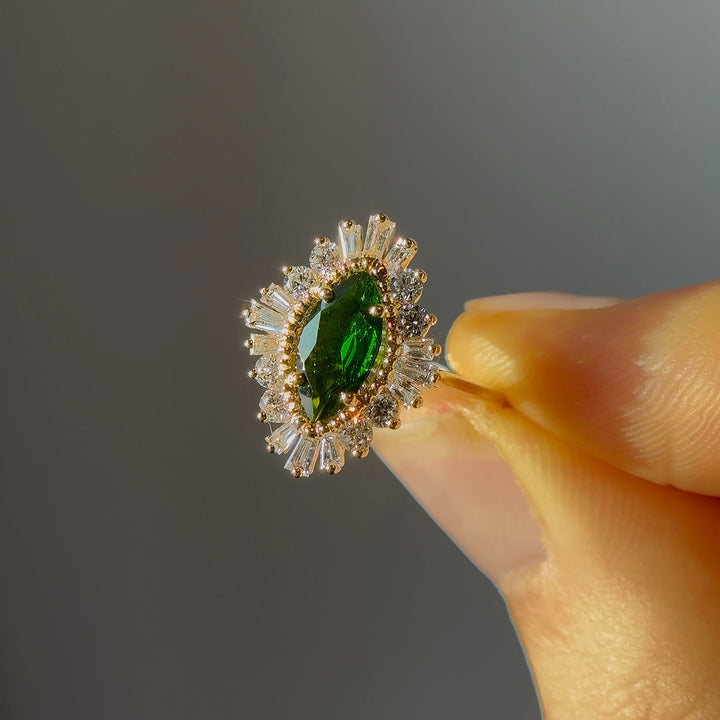 5x10mm, 2.10ct Lab-Grown Emerald Ring, "The Helios"