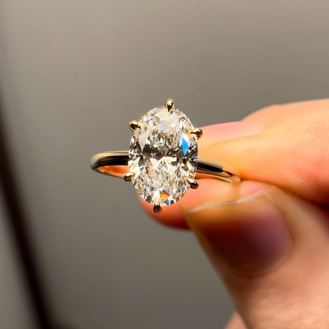 3.00ct Oval Lab-Grown Diamond Solitaire Ring, "The Classic Six"