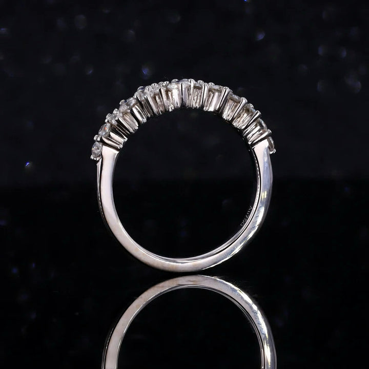 0.53ctw Diamond Cluster Wedding Band in 14K White/Rose Gold (4mm)