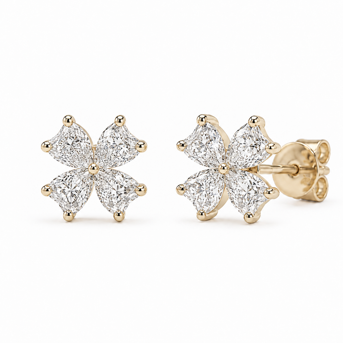 Heart Bloom Lab Diamond Earrings