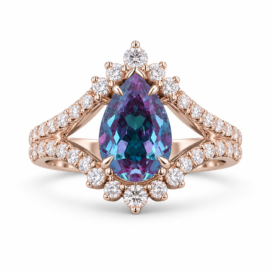 The Eye — Pear Alexandrite Diamond Ring