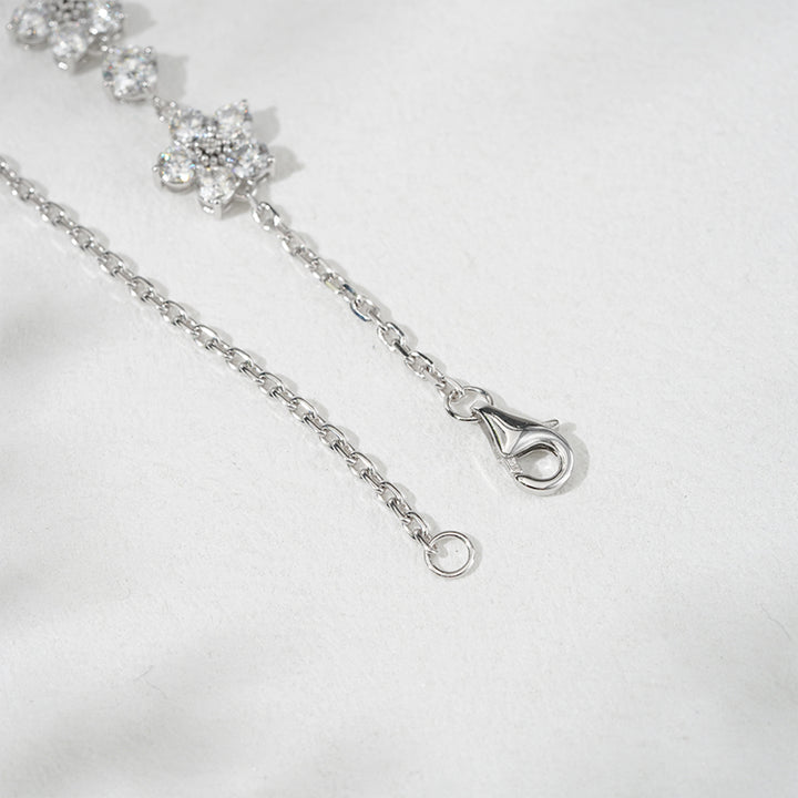 6ct Diamond Flower Bracelet in 18K Solid White/Yellow Gold