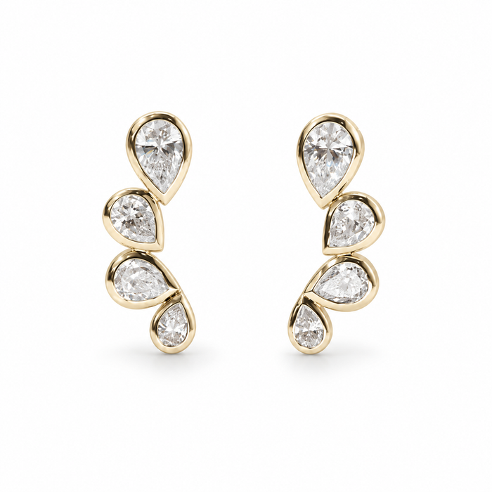 Four-Stone Pear Lab Diamond Earrings — 1.30ctw