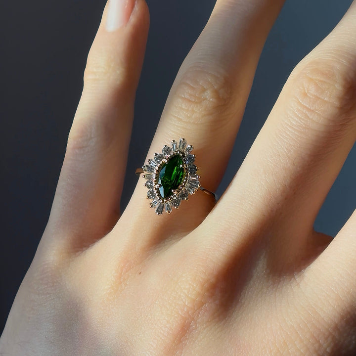 5x10mm, 2.10ct Lab-Grown Emerald Ring, "The Helios"