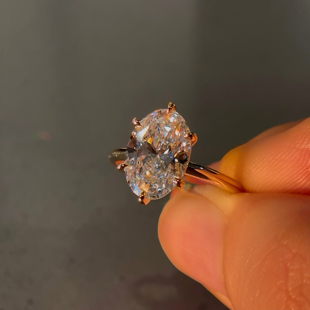 3.00ct Oval Lab-Grown Diamond Solitaire Ring, "The Classic Six"