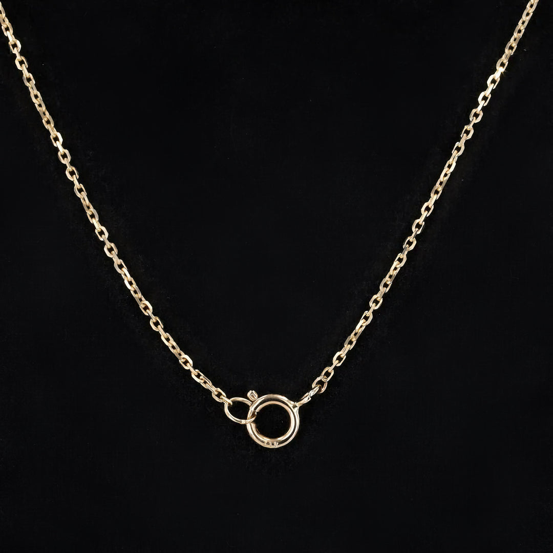 Trillion Cut Ruby Pendant Necklace in 10K Solid Yellow Gold