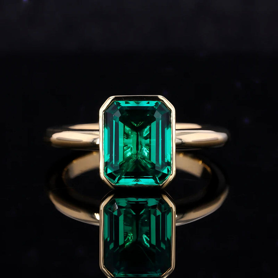 The Axis — Bezel Emerald Ring