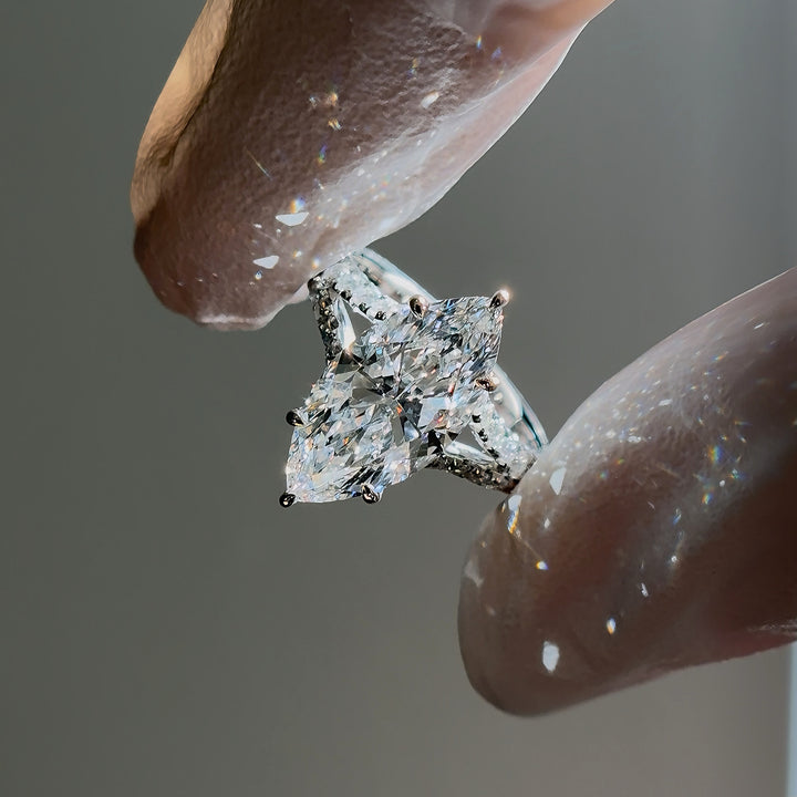 3.00ct Marquise Lab-Grown Diamond Solitaire Ring, "The Interlace"
