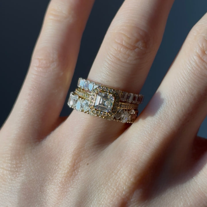 1.00ct Asscher Lab-Grown Diamond Solitaire Ring, "The Classic Halo"