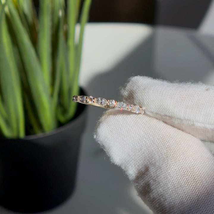 0.535ctw Lab-Grown Diamond Half-Eternity Round/Marquise Band Ring in Yellow Gold