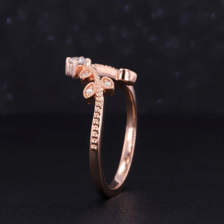 6x9mm, 2.00ct Pear Lab-Grown Blue Sapphire with Diamond Halo Ring with Stacking Ring in 18K Rose Gold