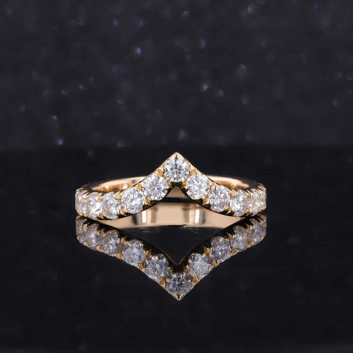 1.50ctw Diamond Chevron Stacking Band in 14K/18K Yellow Gold (3mm)