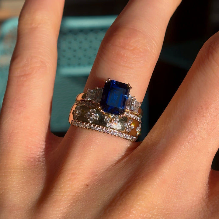 0.50ctw Diamond Clover Band Ring in 14K Yellow Gold (7.8mm)