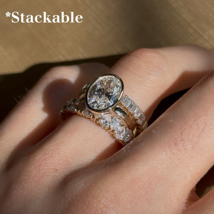 3.00ct Oval Lab-Grown Diamond Bezel-Set Ring, "The Modernist"