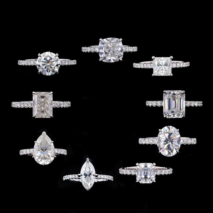 Moissanite Solitaire Engagement Ring Collection (2–3.5ct)