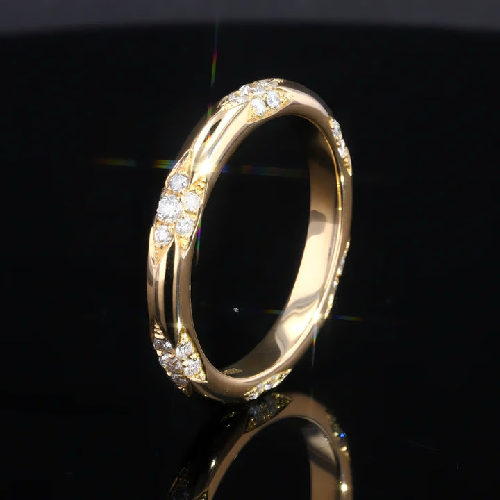 3mm Diamond Accent Band Ring in 14K White/Yellow Gold (0.11ctw)