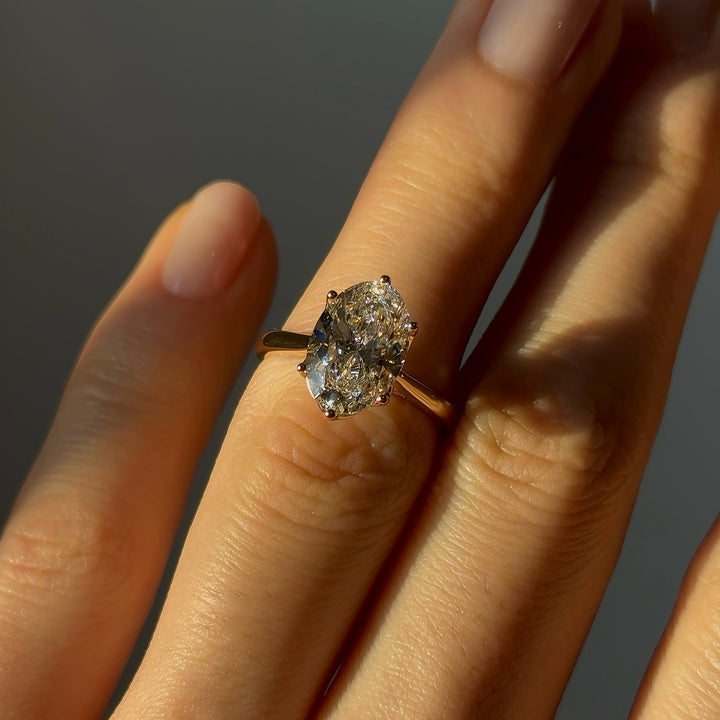 3.00ct Oval Lab-Grown Diamond Solitaire Ring, "The Lotus Lace"