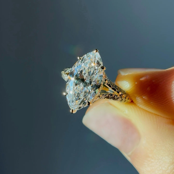 3.00ct Marquise Lab-Grown Diamond Solitaire Ring, "The Interlace"