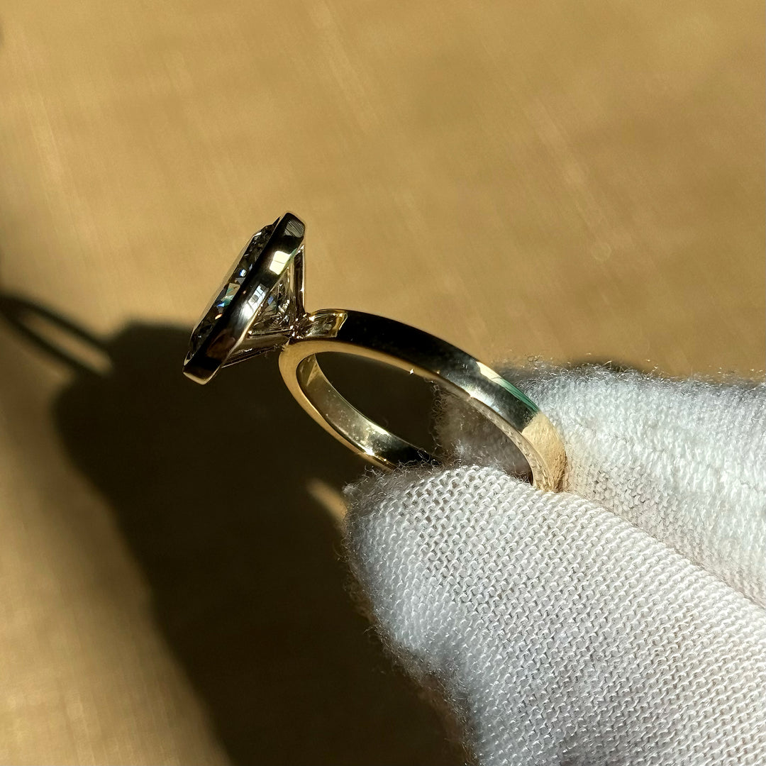 3.00ct Oval Lab-Grown Diamond Bezel-Set Ring, "The Modernist"