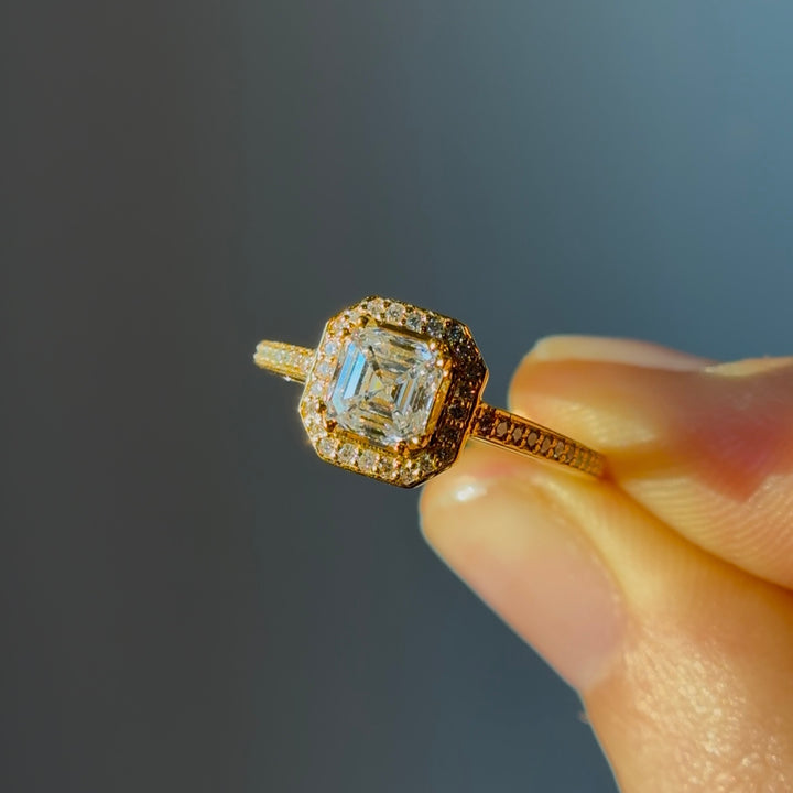 1.00ct Asscher Lab-Grown Diamond Solitaire Ring, "The Classic Halo"