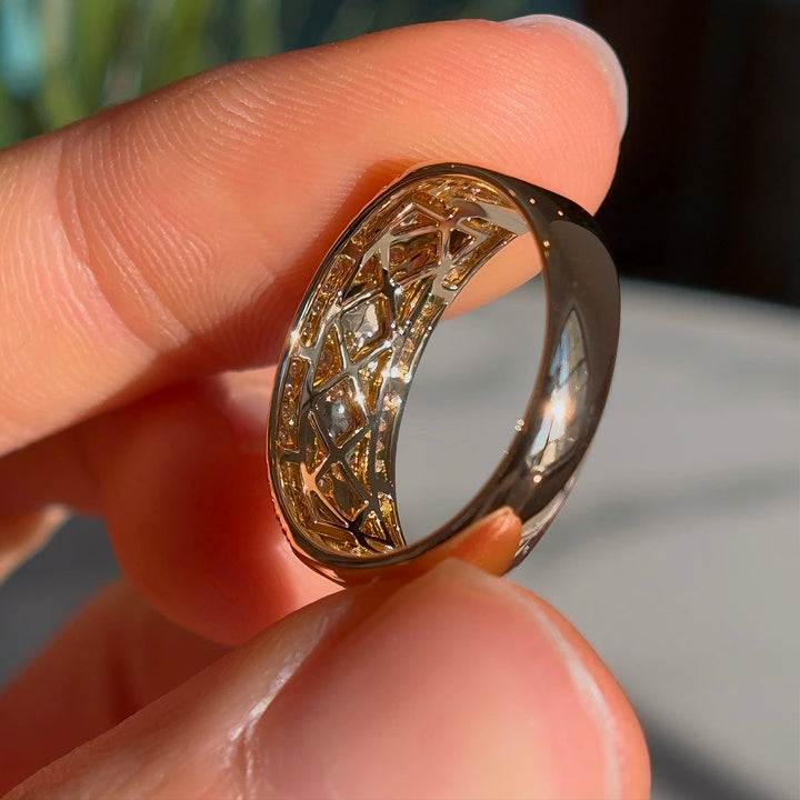 0.50ctw Diamond Clover Band Ring in 14K Yellow Gold (7.8mm)