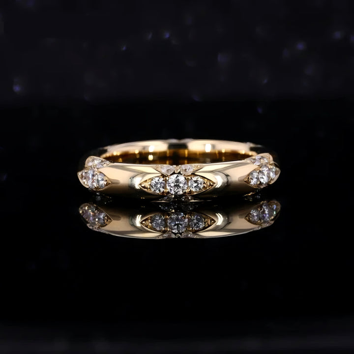 3mm Diamond Accent Band Ring in 14K White/Yellow Gold (0.11ctw)