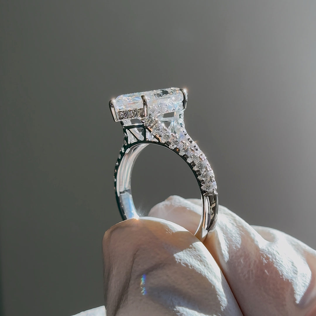 3.00ct Marquise Lab-Grown Diamond Solitaire Ring, "The Interlace"