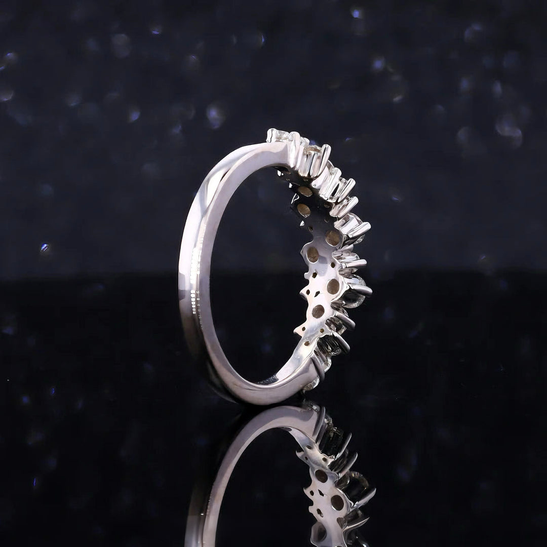 0.53ctw Diamond Cluster Wedding Band in 14K White/Rose Gold (4mm)