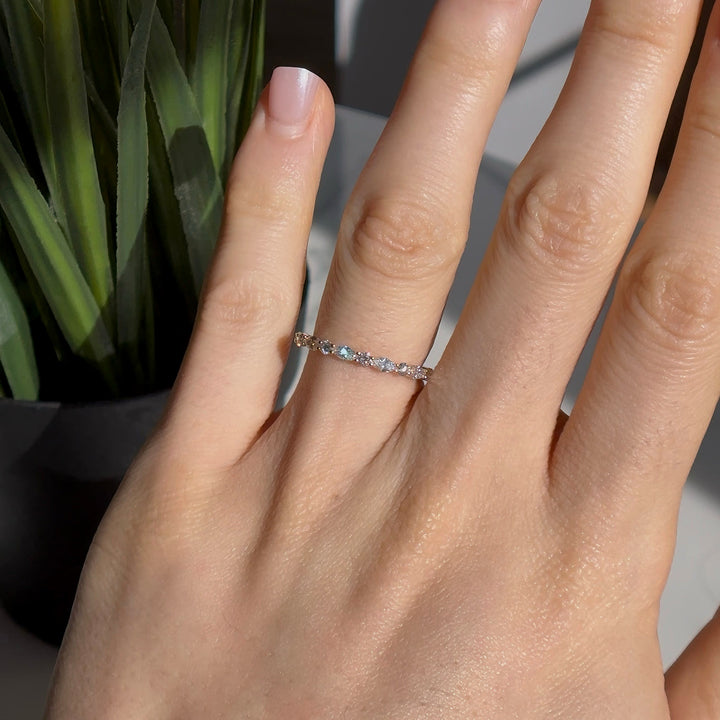 0.535ctw Lab-Grown Diamond Half-Eternity Round/Marquise Band Ring in Yellow Gold