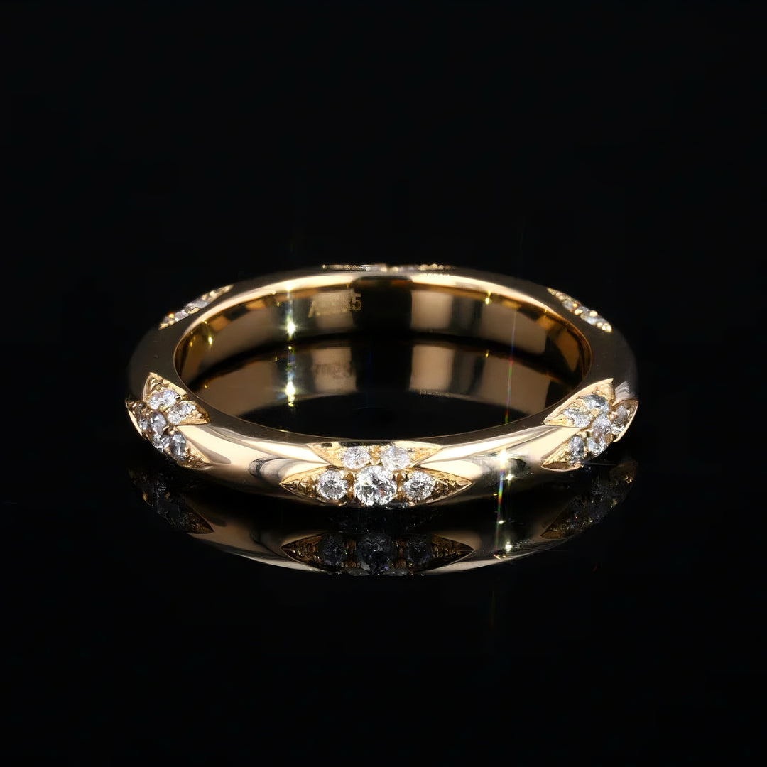 3mm Diamond Accent Band Ring in 14K White/Yellow Gold (0.11ctw)