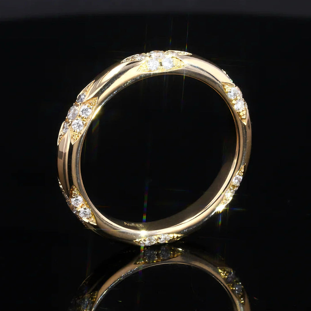 3mm Diamond Accent Band Ring in 14K White/Yellow Gold (0.11ctw)