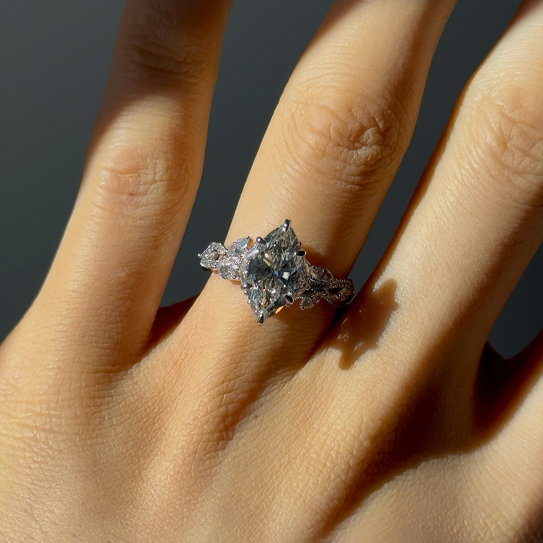 2.00ct Marquise Lab-Grown Diamond Solitaire Ring, "The Gardenia"