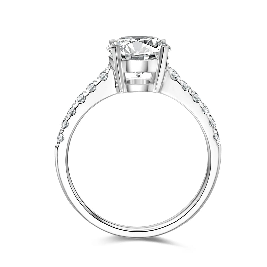 1.50ct Round Lab-Grown Diamond Solitaire Ring with Pavé Band in White Gold