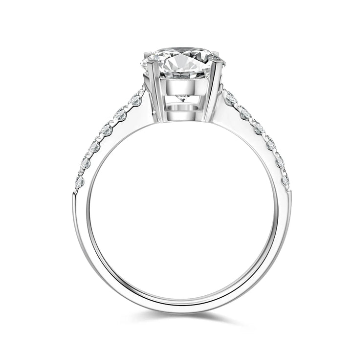 1.50ct Round Lab-Grown Diamond Solitaire Ring with Pavé Band in White Gold