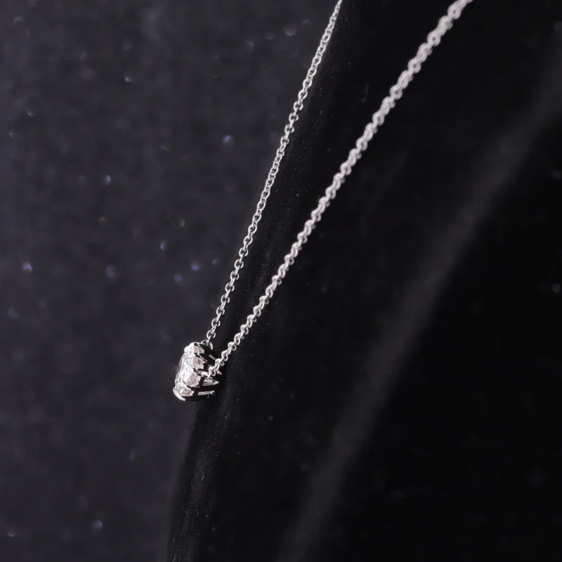 1CT Pear Cut Lab Grown Diamond Pendant Necklace in 14k White/Yellow Gold