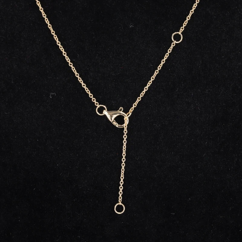 Horseshoe Diamond Pendant/Necklace in 14K Solid Yellow Gold