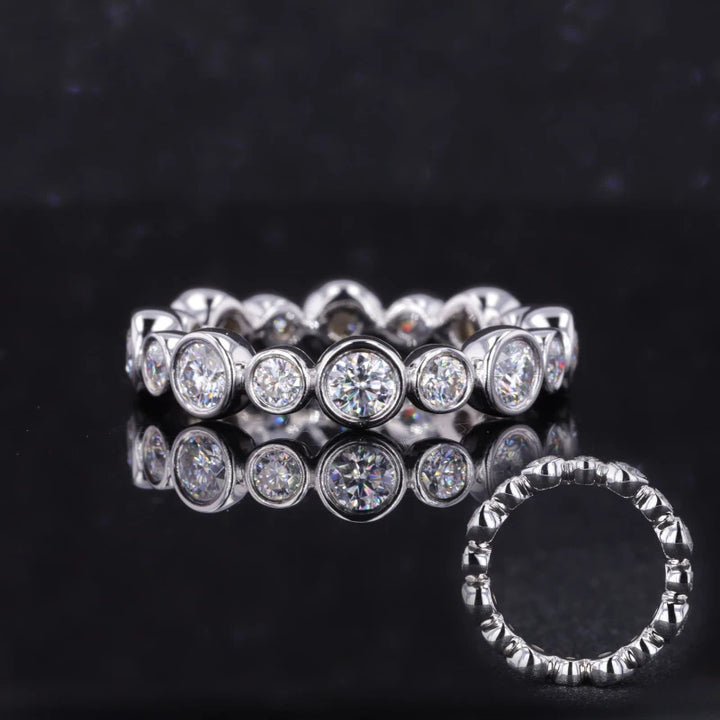 Moissanite Eternity Rings in 14K Solid Gold
