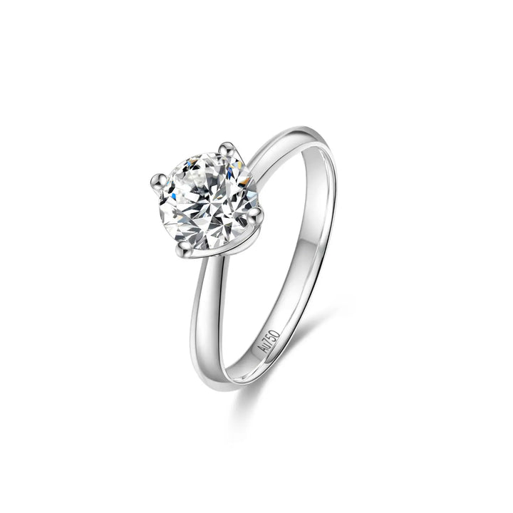 1.00ct Round Lab-Grown Diamond Solitaire Ring with Raised Crown "Love" Setting in White Gold