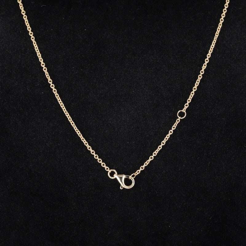 Triple Moissanite Pendant Necklace in 14K Solid Yellow Gold