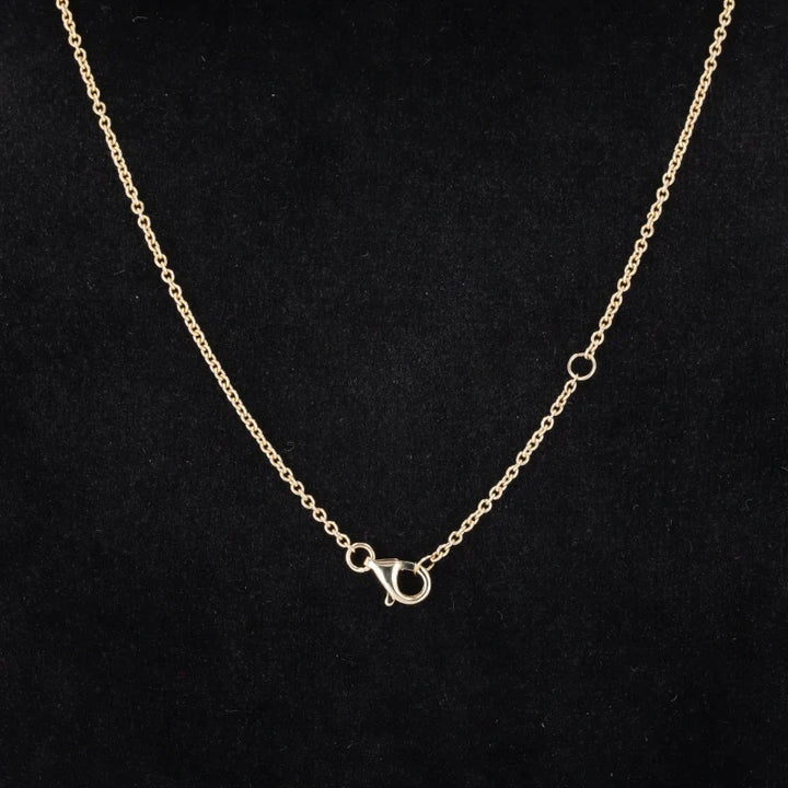 Triple Moissanite Pendant Necklace in 14K Solid Yellow Gold