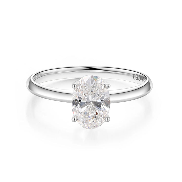 1.50ct Oval Lab-Grown Diamond Solitaire Ring in White Gold