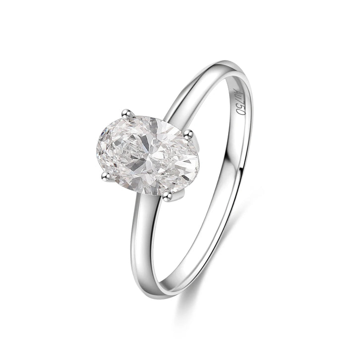 1.50ct Oval Lab-Grown Diamond Solitaire Ring in White Gold