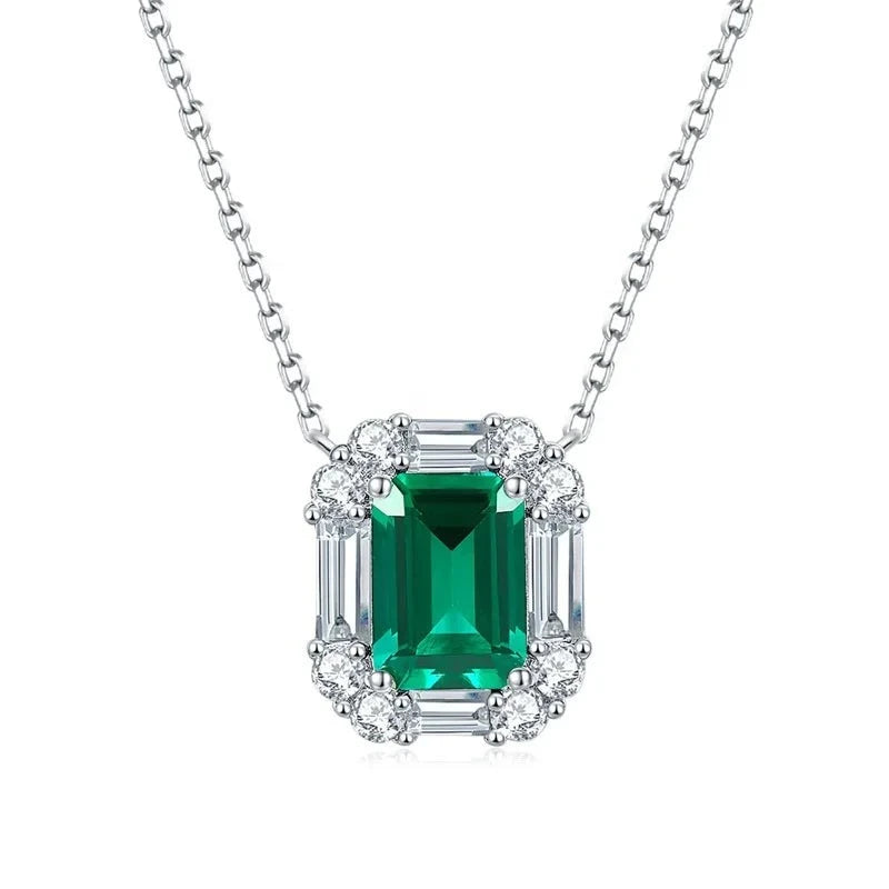 Emerald 925 and 18k 2024 pendant