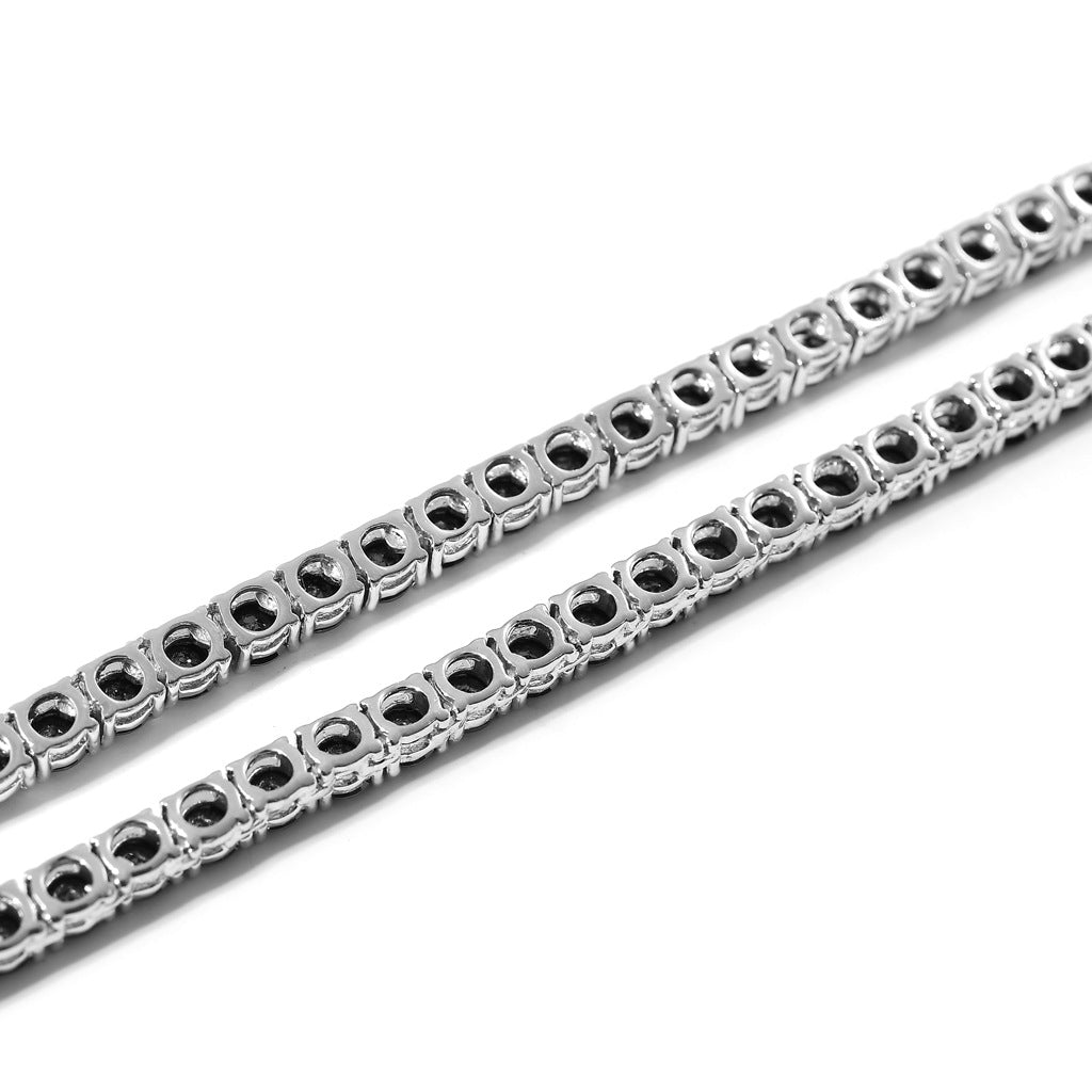 5mm Black Moissanite Tennis Chain in White/Yellow Gold plated S925 Solid Silver