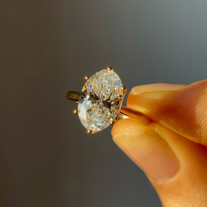 3.00ct Oval Lab-Grown Diamond Solitaire Ring, "The Lotus Lace"