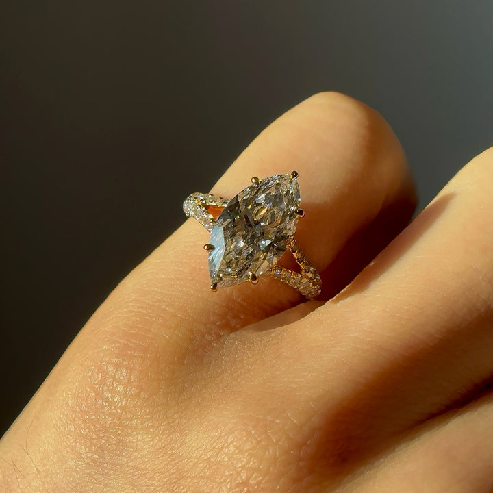 3.00ct Marquise Lab-Grown Diamond Solitaire Ring, "The Interlace"