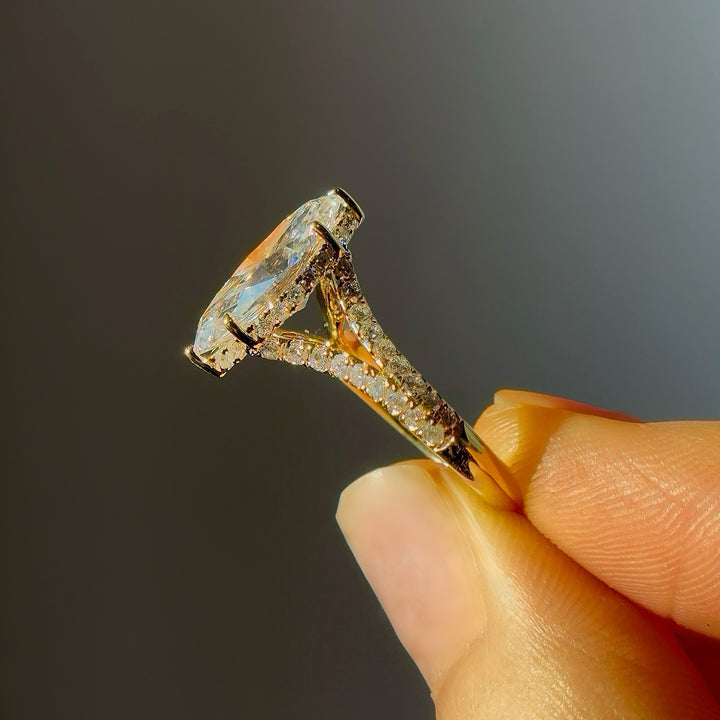 3.00ct Marquise Lab-Grown Diamond Solitaire Ring, "The Interlace"