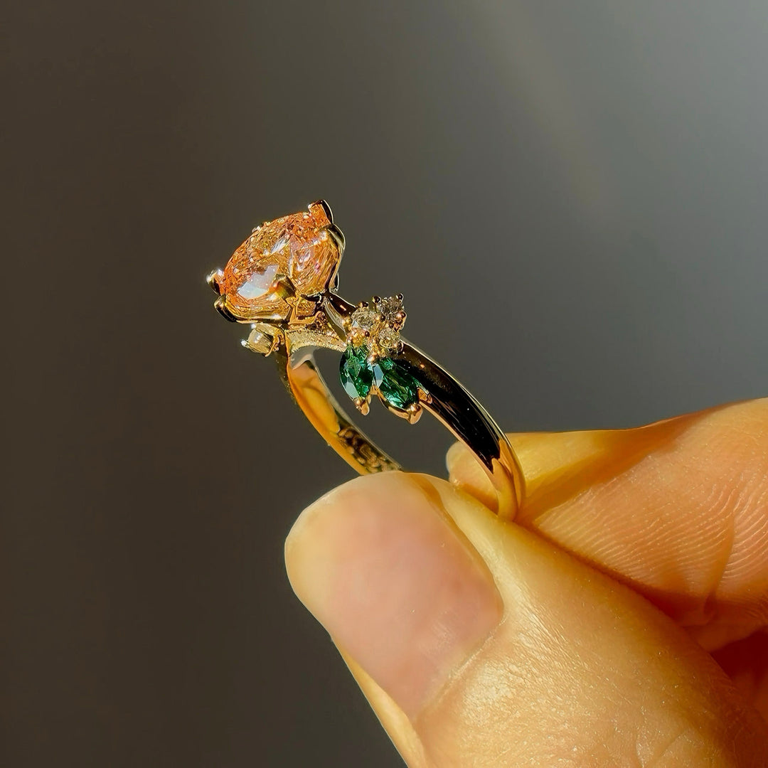 2.50ct Portuguese Lab-Grown Pink Diamond Solitaire Ring, "The Fleur"